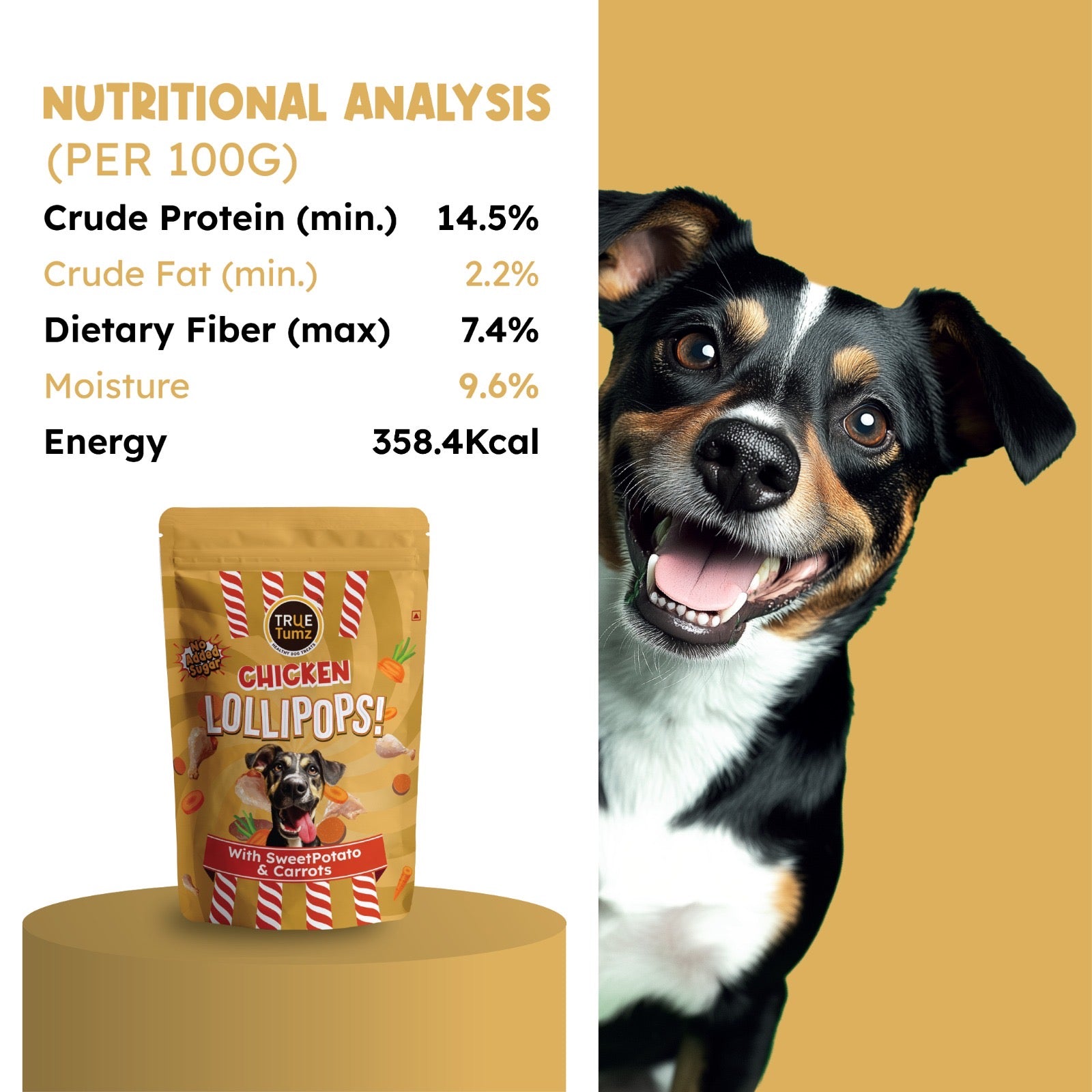 Chicken Lollipop with Carrots - Value Pack - Dog treat with Chicken and Carrots top with SweetPotato base (155 gms)
