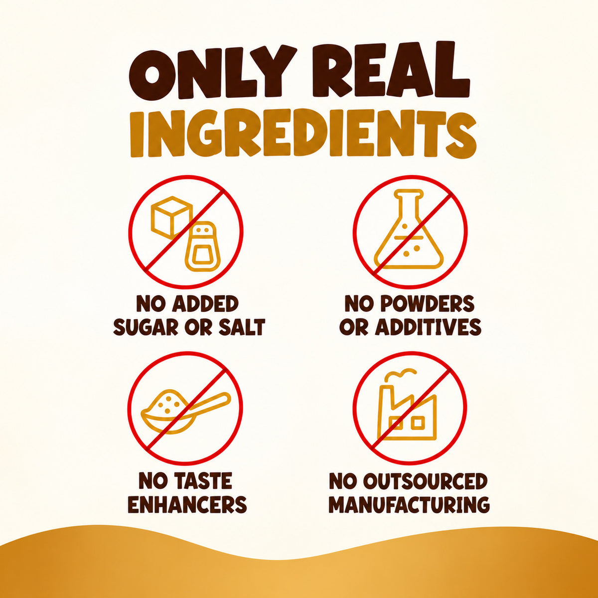 Only real ingredients in Doggy Gujiya: no added sugar or salt, no preservatives, no taste enhancers