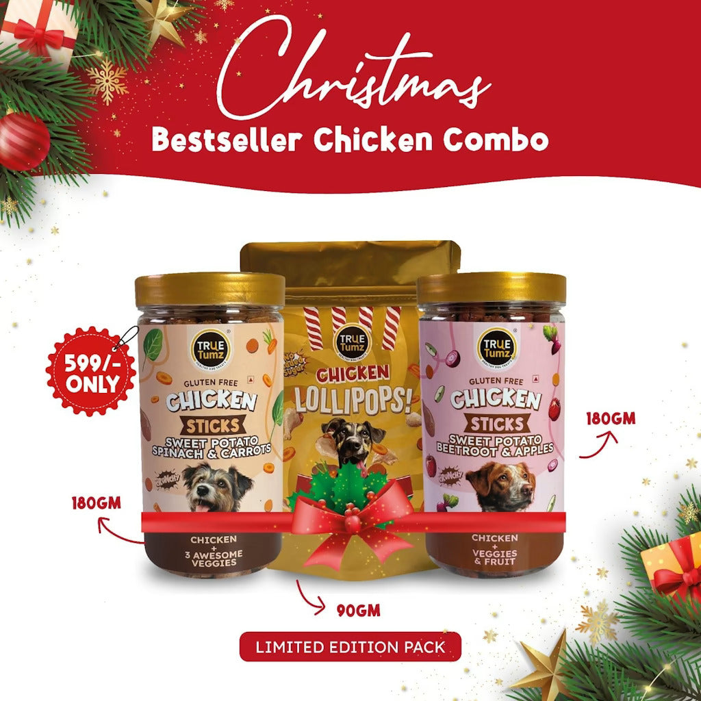 Christmas Chicken Bestsellers Combo - Chicken Lollipop (90 gms) & Chicken Sticks (180 gms x 2)