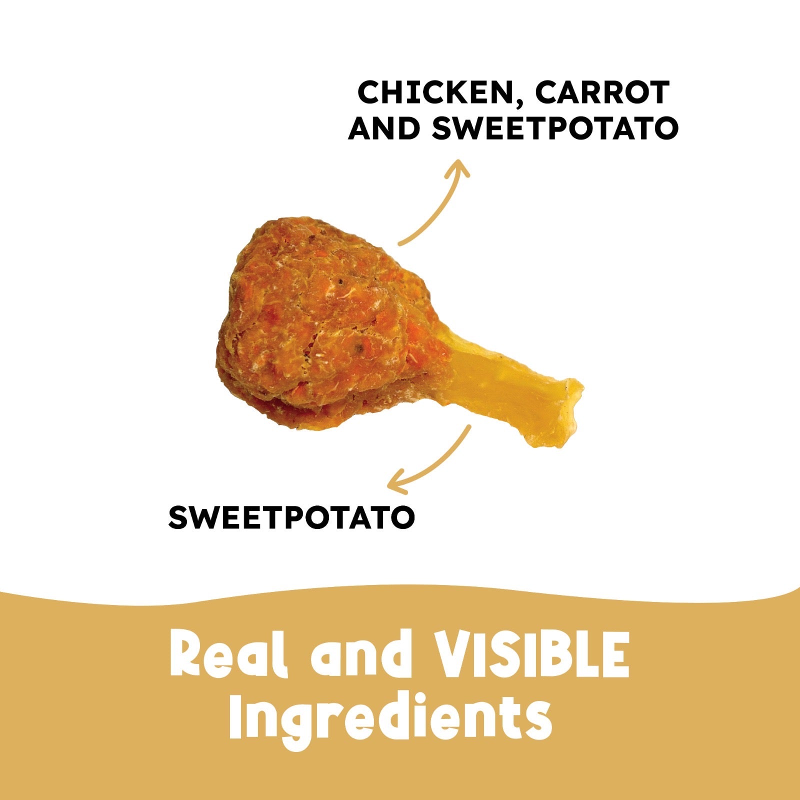 Chicken Lollipop with Carrots - Value Pack - Dog treat with Chicken and Carrots top with SweetPotato base (155 gms)