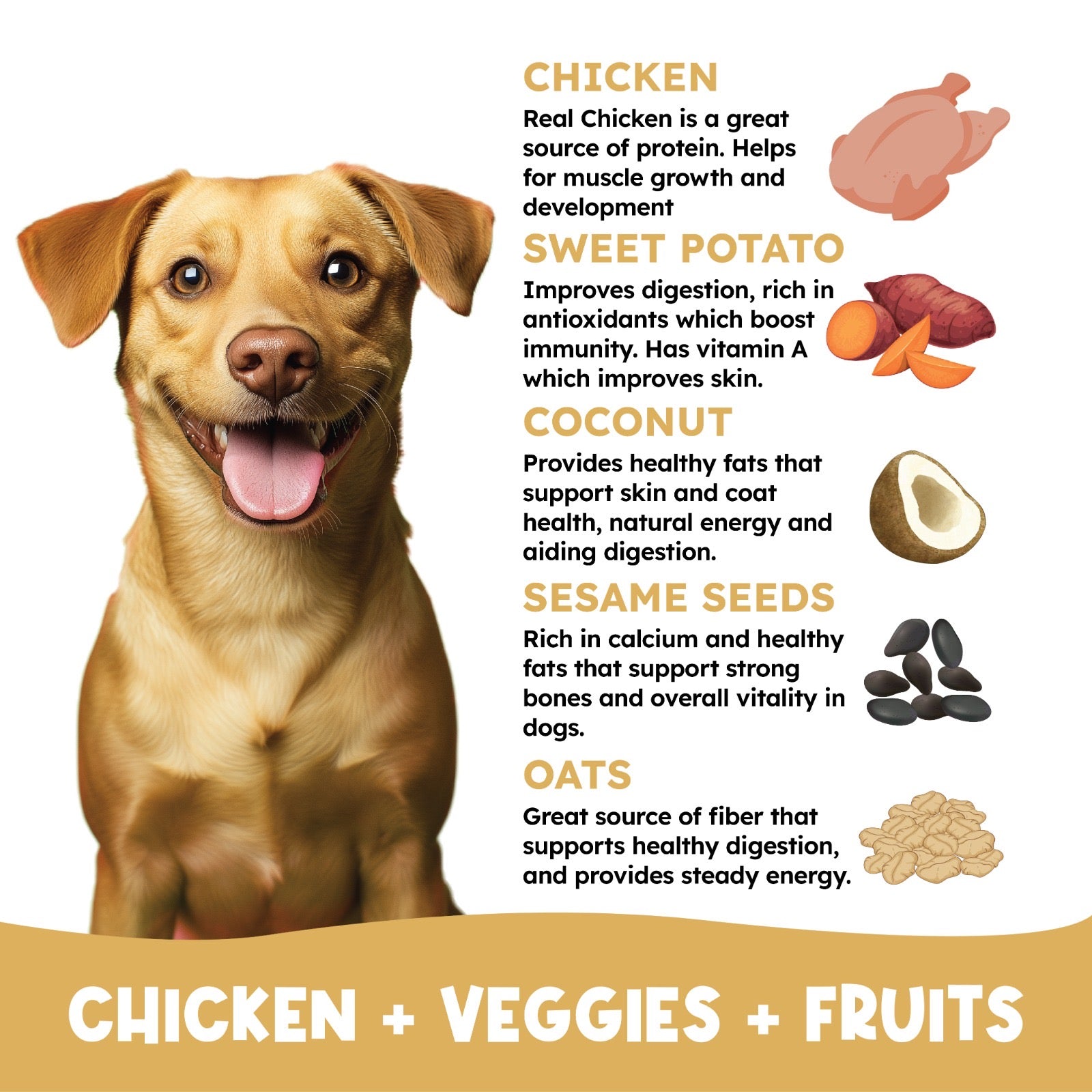 Chicken Lollipop with Oats and Seeds - Dog treat with Chicken and Oats top with SweetPotato base (115 gm)