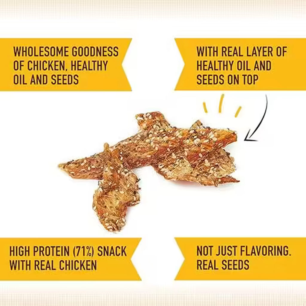 TrueTumz Real Chicken Jerky with Chia Seeds & Sesame Seeds