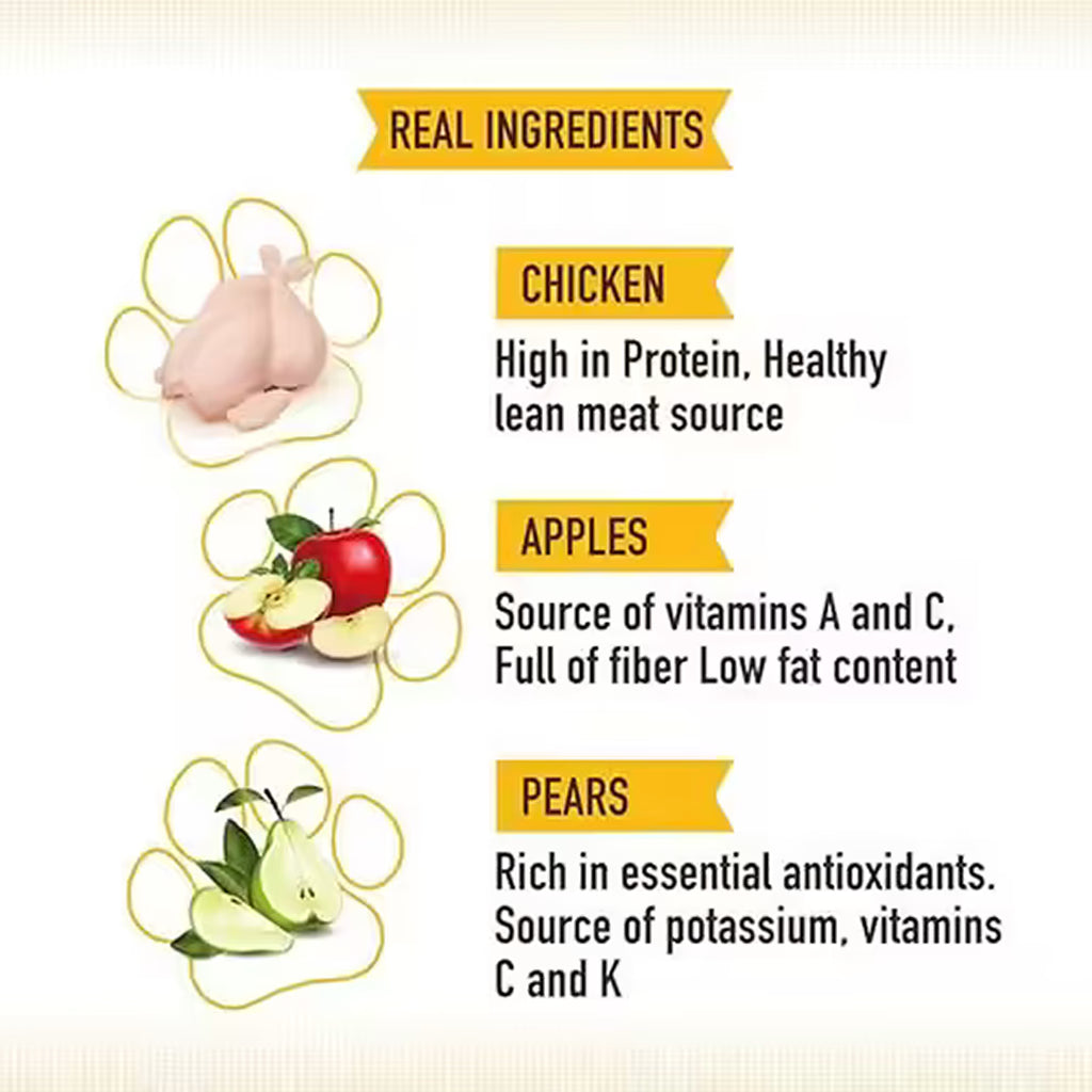 TrueTumz Real Chicken Jerky with Layers of Apples & Pears