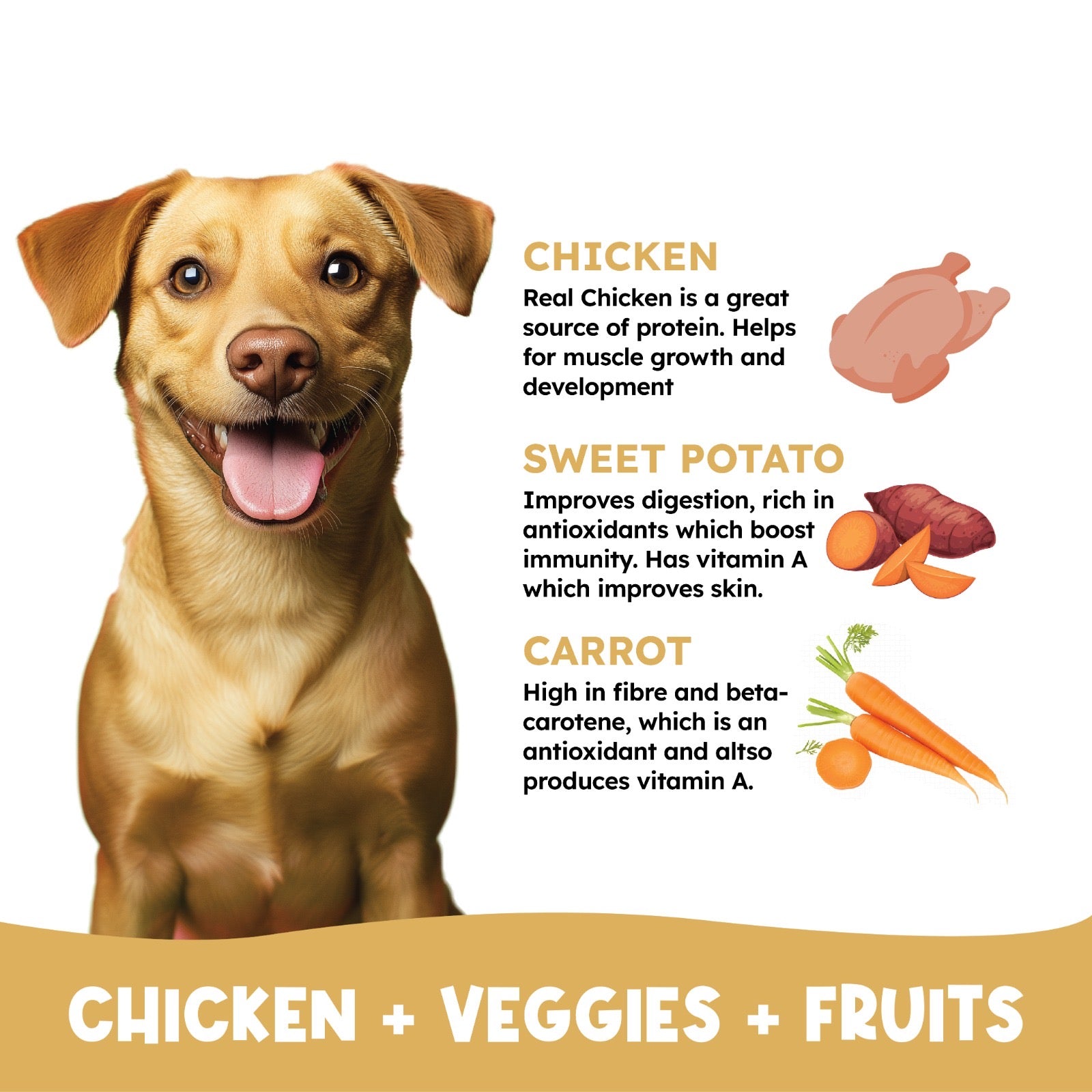 Chicken Lollipop with Carrots - Value Pack - Dog treat with Chicken and Carrots top with SweetPotato base (155 gms)
