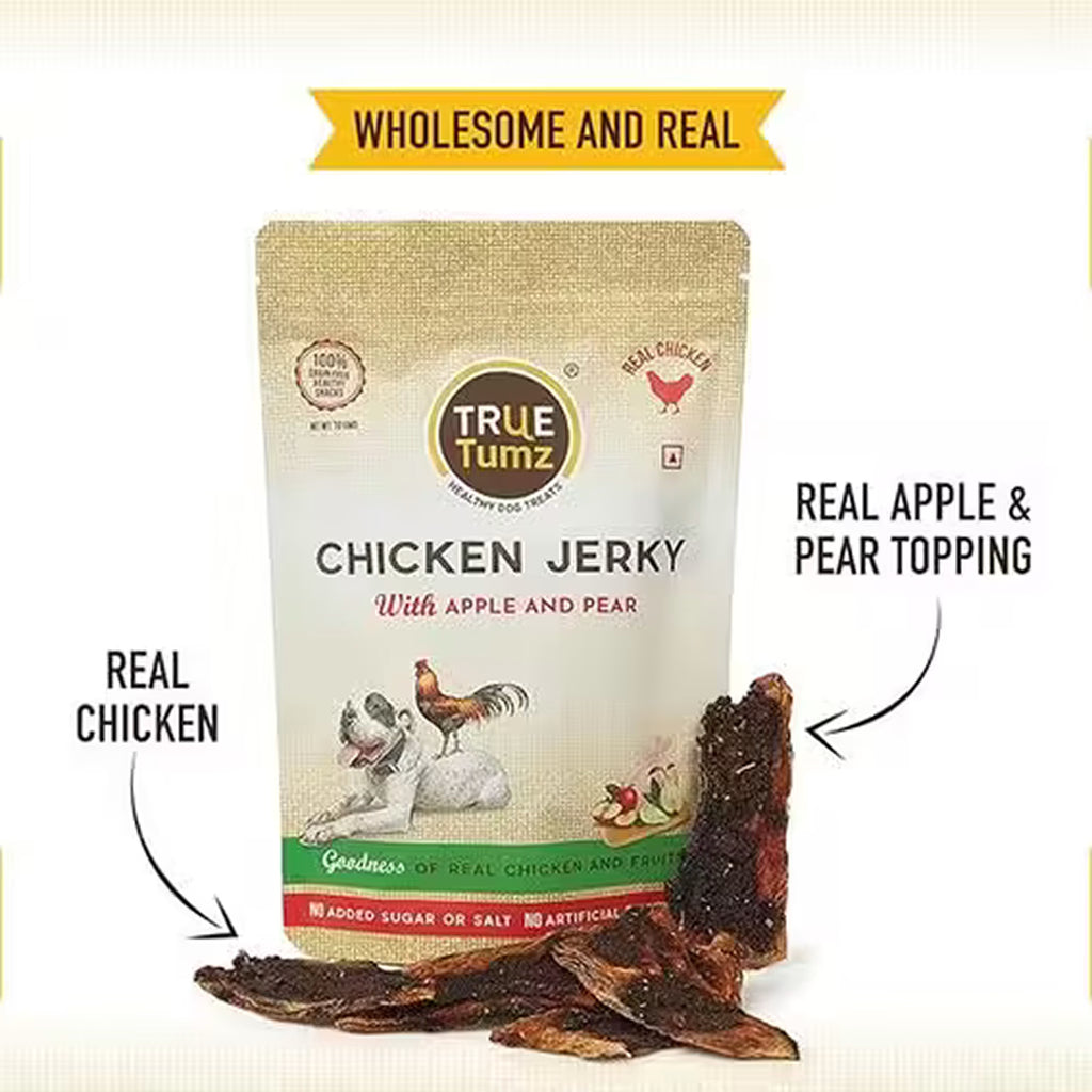 TrueTumz Real Chicken Jerky with Layers of Apples & Pears