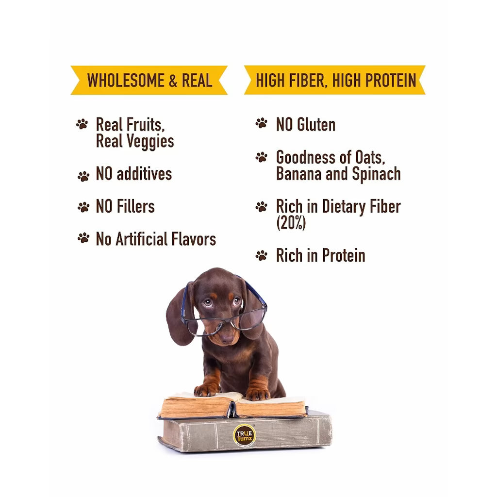Pack of 2 - Veg Dog Biscuits with Oats , Spinach and Banana (275 gms +275 gms)