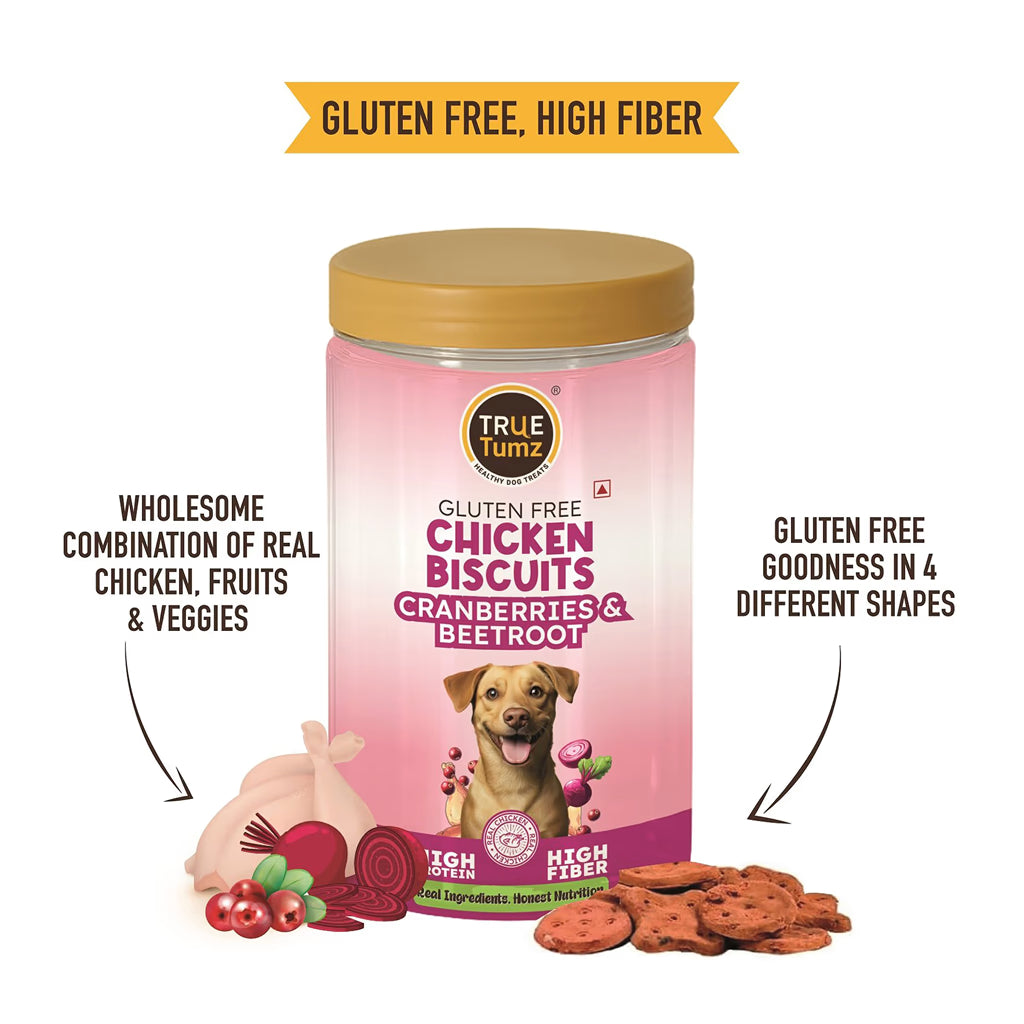 Gluten Free Chicken Biscuit with Cranberries and Beetroot (275 gms)