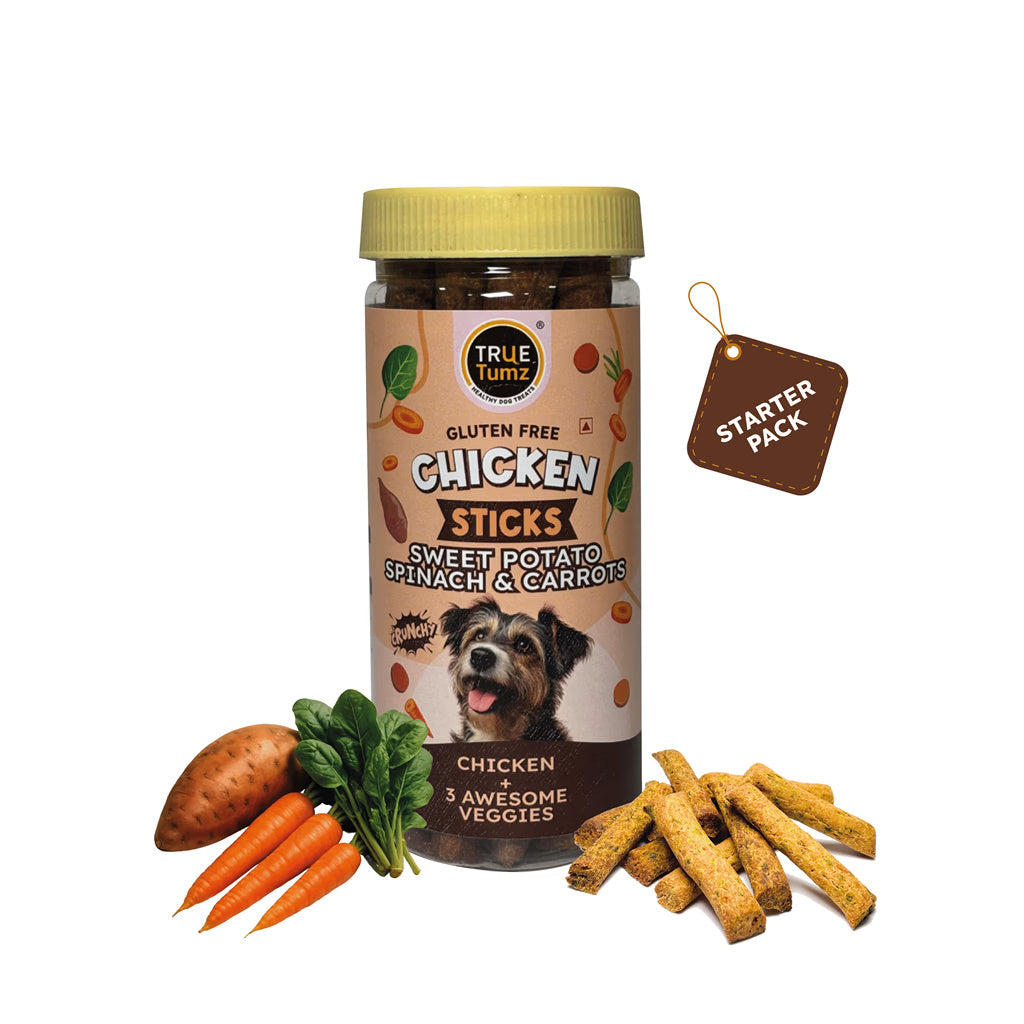 Chicken Sticks with Sweet Potato , Spinach & Carrots- Gluten Free (180 gms)