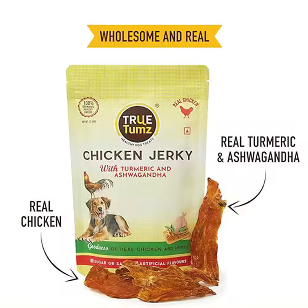 TrueTumz Real Chicken Jerky with Turmeric & Ashwagandha